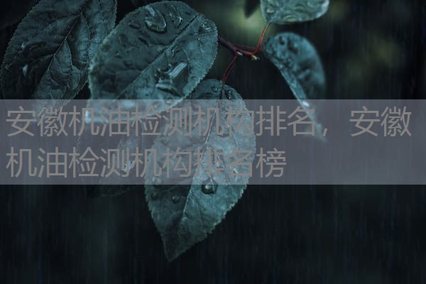 安徽机油检测机构排名，安徽机油检测机构排名榜